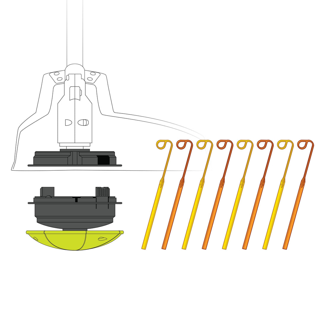 Aero-Flex® Universal Replacement Trimmer Head - Four Flexible line Blades - Fast & Easy to Change Flexible Blades | Saves Time - No More Trimmer Line Retail $34.95