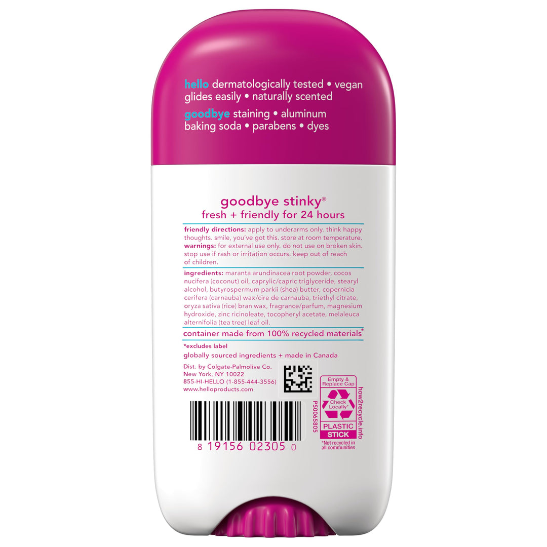 hello Unicorn Aluminum Free Deodorant for Women and Men with Shea Butter, 24-Hour Freshness, Baking Soda Free Deodorant, Dermatologically Tested, 2.6 oz Stick