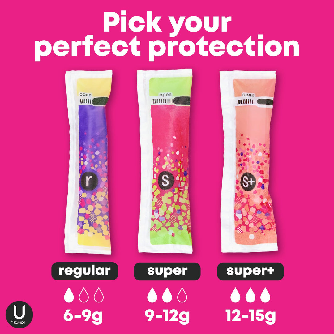 U by Kotex Click Compact Tampons, Super Absorbency, Unscented, 45 Count
