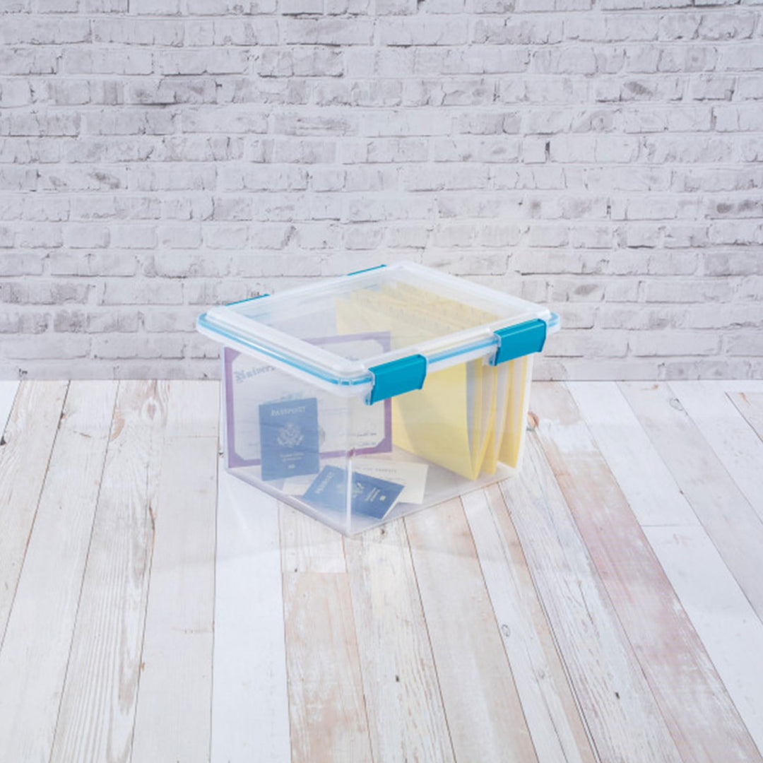 Sterilite  Gasket Box, Weather-Resistant Storage Bins with Latching Lids, 32 Quart - Heavy-Duty Organizing Containers for Closet, Bathroom, and Office Retail $9.97