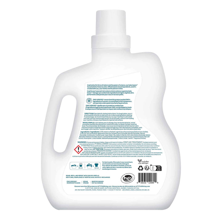 ATTITUDE Baby Laundry Detergent Liquid, EWG Verified, Safe for Baby Clothes, Infant and Newborn, Naturally Derived, HE Compatible, Soothing Chamomile, 80 Loads, 67.6 Fl Oz (AMAZON EXCLUSIVE)