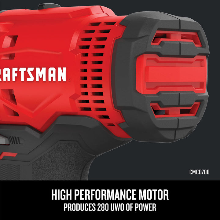 CRAFTSMAN V20 MAX Cordless Drill Driver and Impact Driver Set, Power Tool Set with 2 Batteries and Charger, LED Work Light, 2 Bits, Bag (CMCK200C2) Retail $169.00