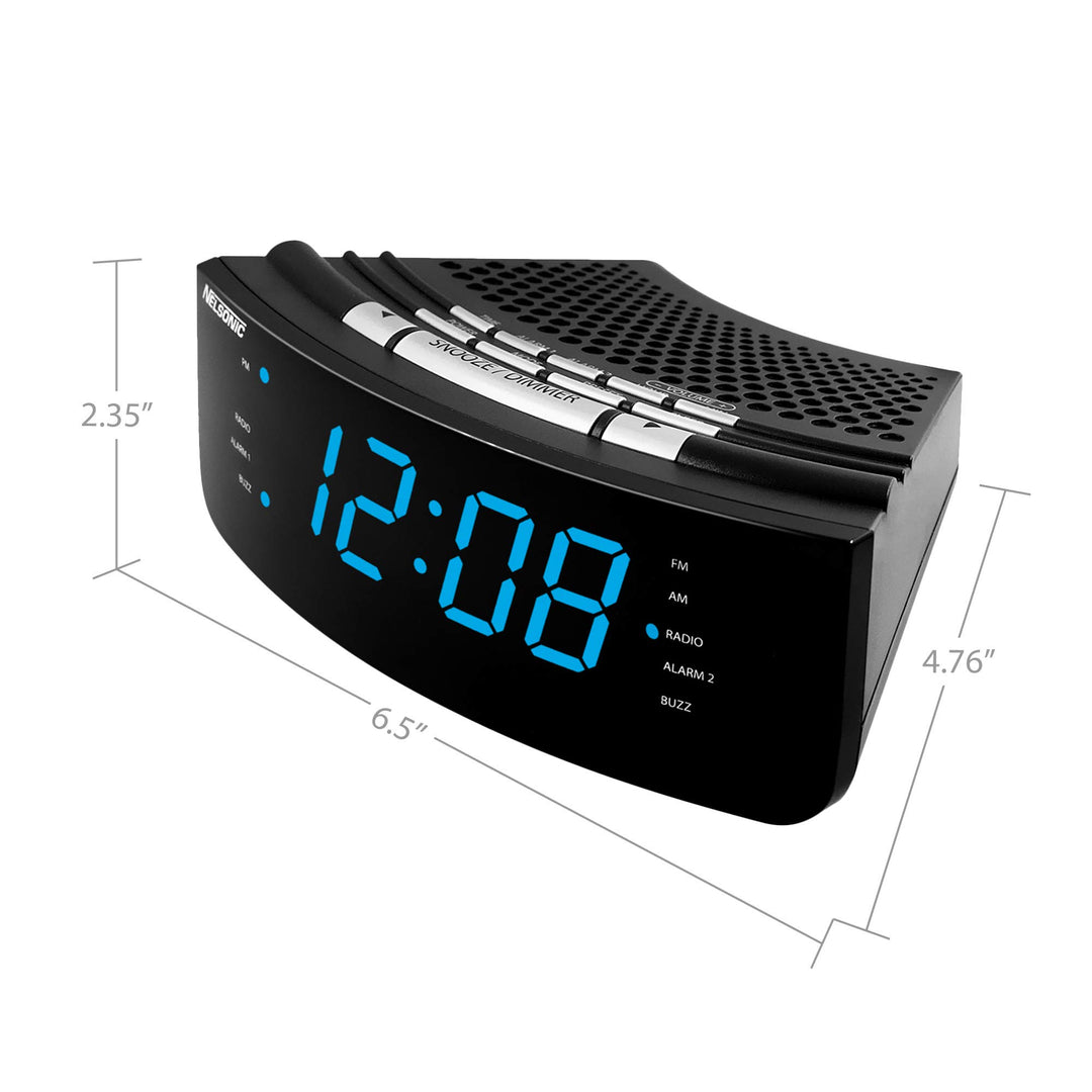 NS Blue LED Clock Radio with Digital Tuner Retail $20.97