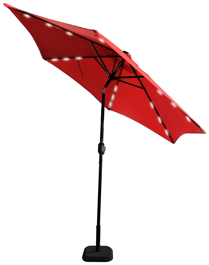 Leigh Country 9-Foot Solar LED Patio Umbrella, Red, Outdoor Lighted Shade for Porch/Deck Retail $35.10