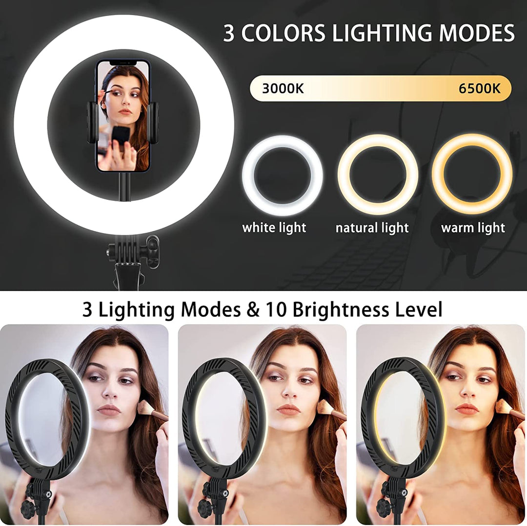 Generic Selfie Series 10" LED Ring Light with Stand, USB Cable, Constant Illumination, Adjustable Brightness & Color Temperature Retail $14.99