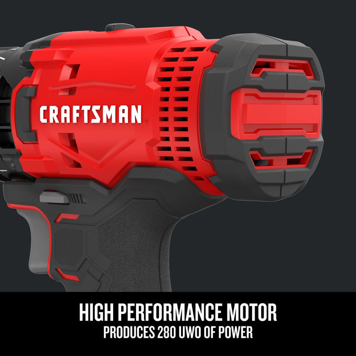CRAFTSMAN V20 Cordless Drill/Driver Kit, 1/2 inch, Battery and Charger Included (CMCD700C1) Retail $99.00
