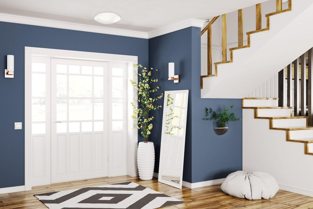 Juno 11 Inch Round LED Flush Mount Ceiling Light, Low Profile Modern Ceiling Light Fixture, Selectable 2700K/3000K/3500K/4000K/5000K Color Temperature, Dimmable, White (FMLR 11IN SWW5 90CRI WBT M4) Retail $35.99