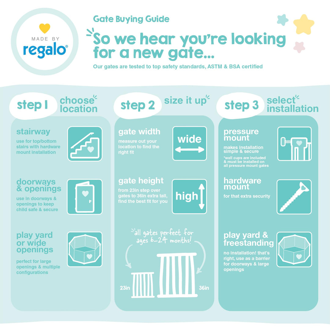 Regalo Safety 50" Extra Wide Retractable Baby Gate, Mesh Safety Gate for Doorways, Hallways & Bottom of Stairs, Hardware Mounted Gate for Babies, Toddlers & Pets, Lock Indicator Window, Gray Retail $34.98