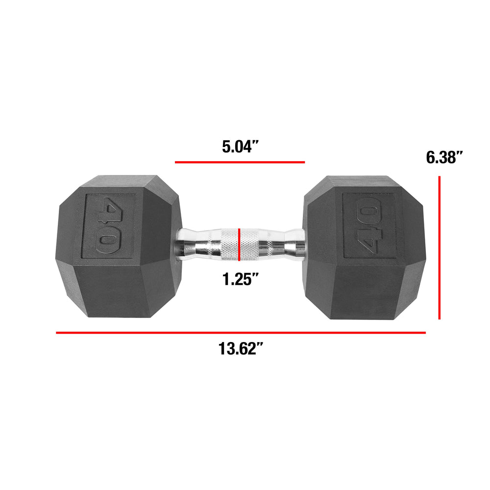 CAP Barbell Coated Hex Dumbbell with Contoured Chrome Handle, Single, 40 Pounds Retail $44.99