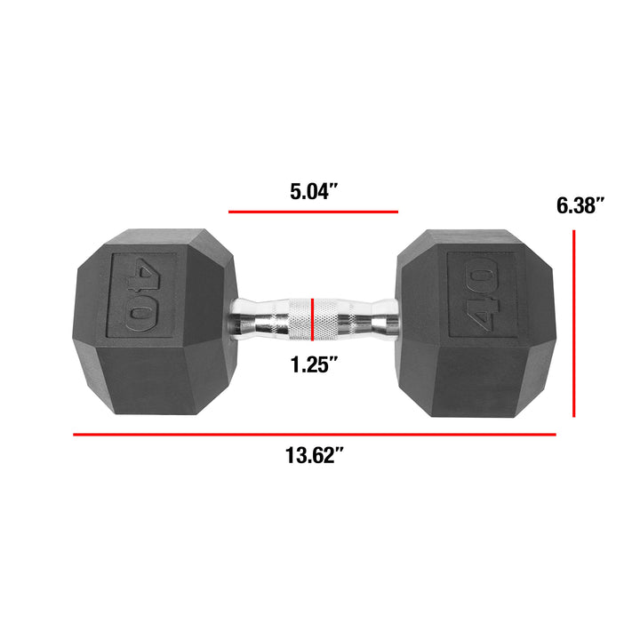 CAP Barbell Coated Hex Dumbbell with Contoured Chrome Handle, Single, 40 Pounds Retail $44.99