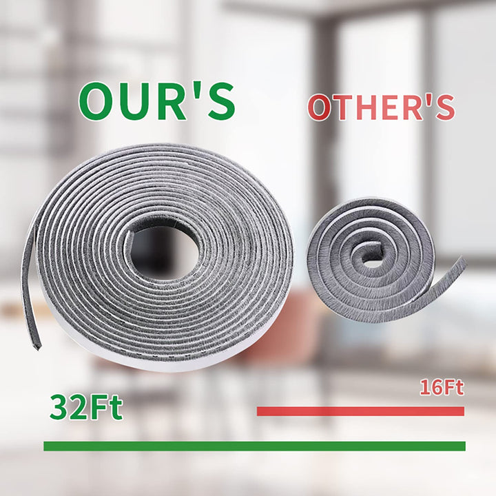 JANADIO 32.8 Ft Self Adhesive Seal Strip Weatherstrip for Windows and Doors House Soundproofing,Windproof,Dustproof,Stronger Stickiness. (0.35" (W) x 0.2" (T) x 32.8' (L)) Retail $15.99