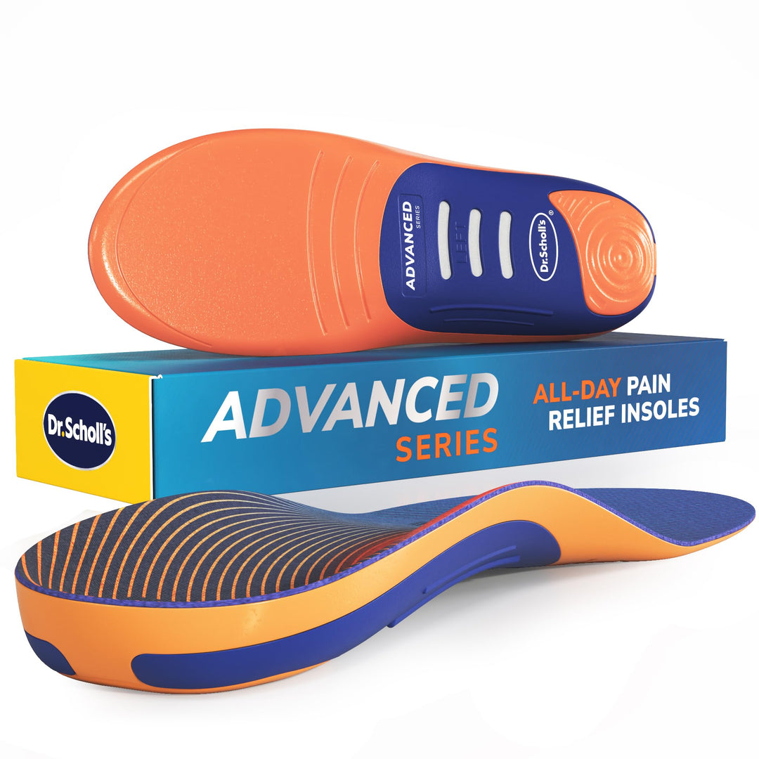 Dr. SchollÃ¢â‚¬â„¢s Advanced Pain Relief Insoles for Men Women, Heavy Duty Orthotics Inserts for Work Shoes & Boots, Plantar Fasciitis & Arch Support, Flat Feet, Shock-Absorbing, Supports up to 340 lbs