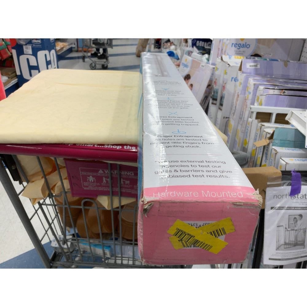 Perma Child Safety White Extra Wide Easy Fit Baby Gate - Hardware Mounted