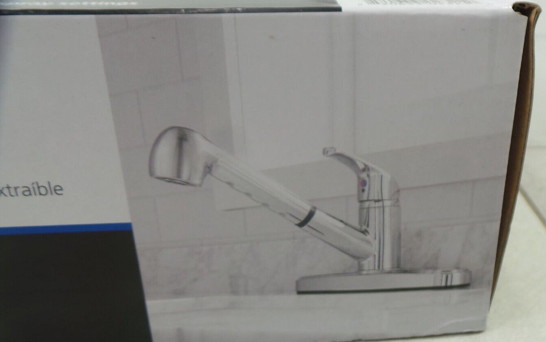 Mainstays Single Handle Kitchen Sink Faucet with Pull-Out Sprayer and Chrome Finish Retail $37.40