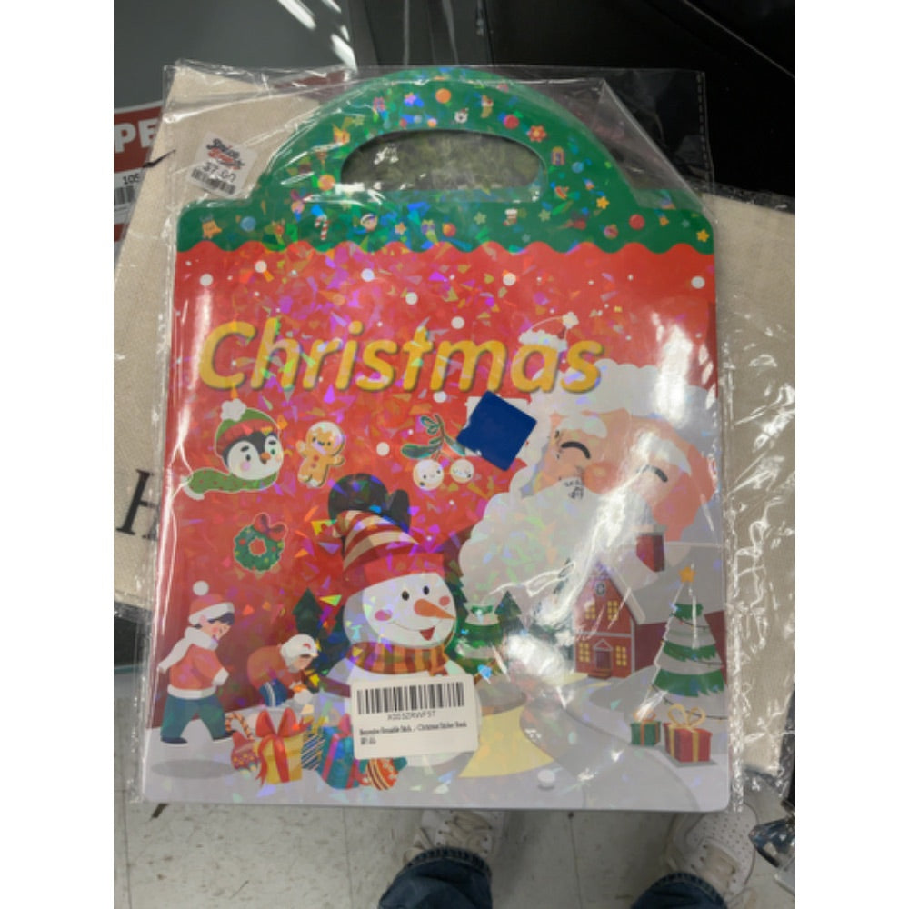 Benresive Christmas Reusable Sticker Book for Toddlers 1-3, Fun Stickers for 2-4 Years, 39 Pcs Cute Waterproof Stickers for Teens Girls Boys