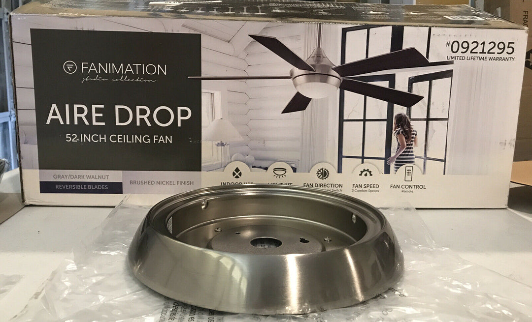 PARTS ONLY Fanimation Studio Collection Aire Drop 52-in Brushed Nickel LED MOUNT