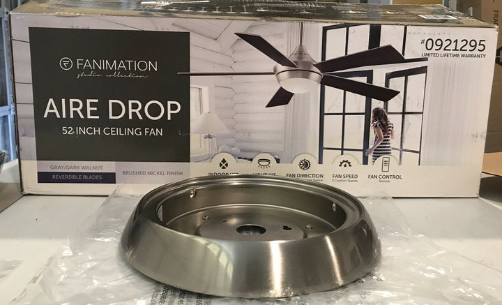 PARTS ONLY Fanimation Studio Collection Aire Drop 52-in Brushed Nickel LED MOUNT