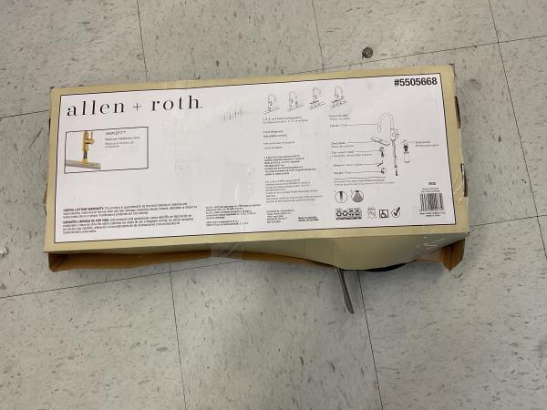 allen + roth HARLOW Pull-Down Kitchen Faucet, Brushed Gold Finish, 360° Spout Rotation Retail $150.00