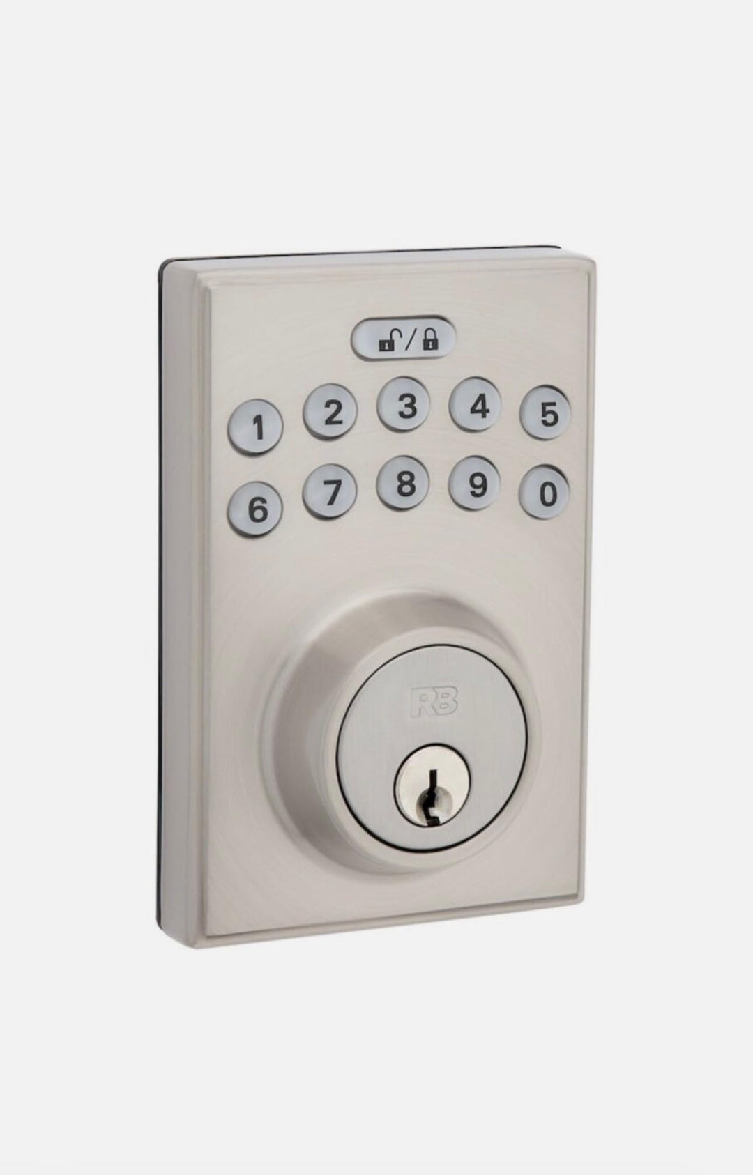 Reliablit Satin Nickel Electronic Deadbolt with Keypad & Passage Door Handle
