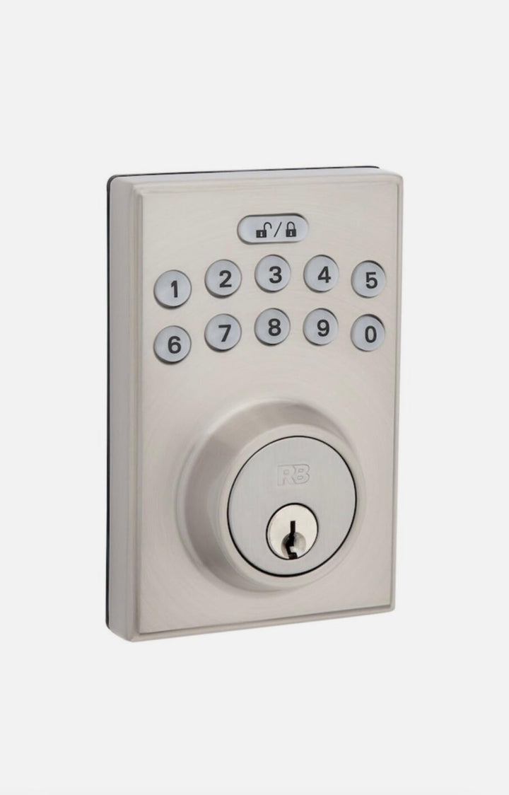 Reliablit Satin Nickel Electronic Deadbolt with Keypad & Passage Door Handle