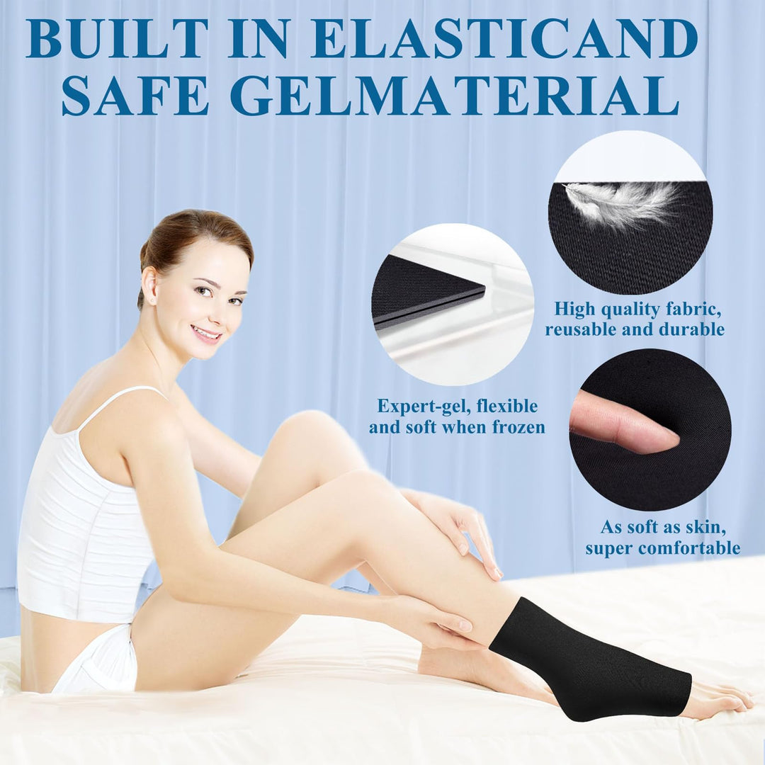 NOVASPORT Knee Ice Pack Wrap for Injuries, Ice Sleeve Pain Relief for Elbow, Knee, Ankle, Calf, Reusable Hot Cold Compression Sleeve for Calf Injuries, Surgery Recovery, Bruises & Sprains-L* 2 Pack