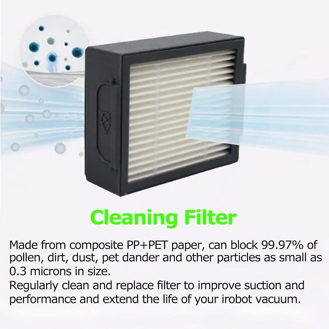 ApexOne Replacement Parts for iRobot Roomba i3 i3+ i4 i4+ i6 i6+ i7 i7+ i8 i8+ j7 j7+ Plus,I & j Series Vacuum Cleaner, 8 Vacuum Bags, 4 Roller Brushes, 8 Edge Brushes, 8 Filters Included, 30pack