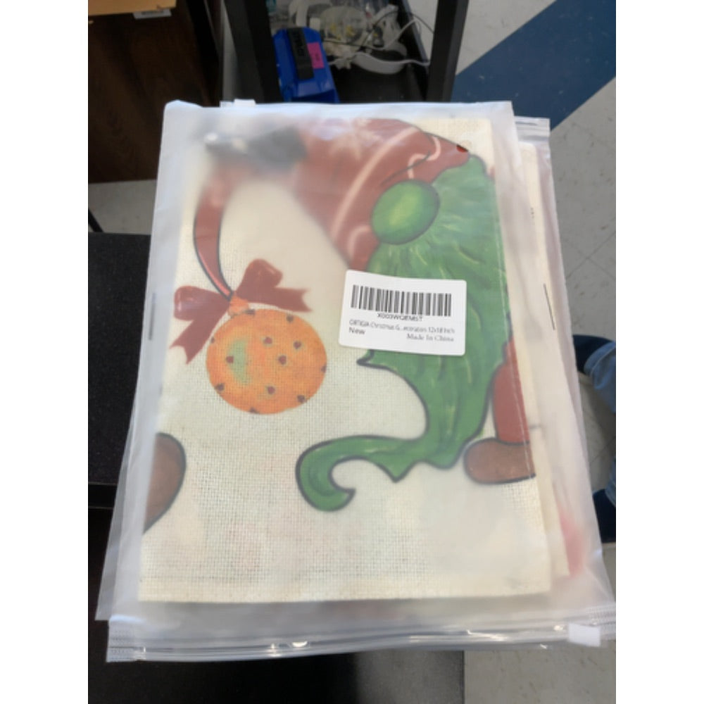 ORTIGIA Christmas Gnome Garden Flag Happy Holidays Burlap Vertical Double Sided Christmas Snowman Ball Qrnaments Flag Xmas Farmhouse Seasonal Winter Holiday Yard Outdoor Decoration 12x18 Inch