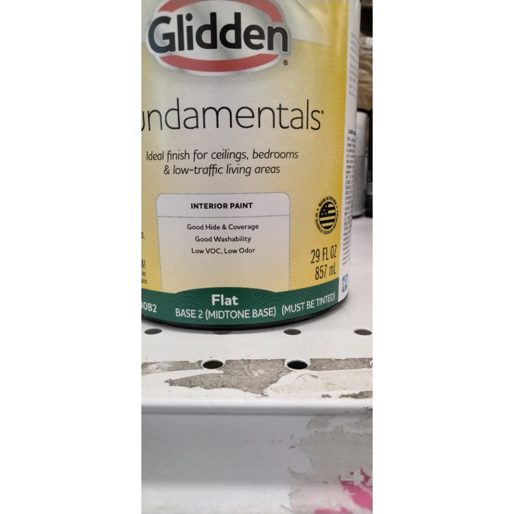 Glidden Fundamentals Interior Paint, Tintable Base, Flat, 1 gallon