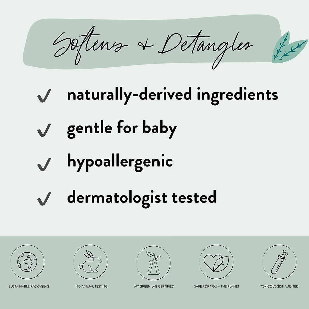 The Honest Company Conditioning Hair Detangler Leave-in Conditioner and Fortifying Spray, Tear Free, Cruelty-Free, Hypoallergenic, Almond Nourishing, 4 fl oz