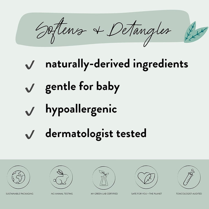 The Honest Company Conditioning Hair Detangler Leave-in Conditioner and Fortifying Spray, Tear Free, Cruelty-Free, Hypoallergenic, Almond Nourishing, 4 fl oz