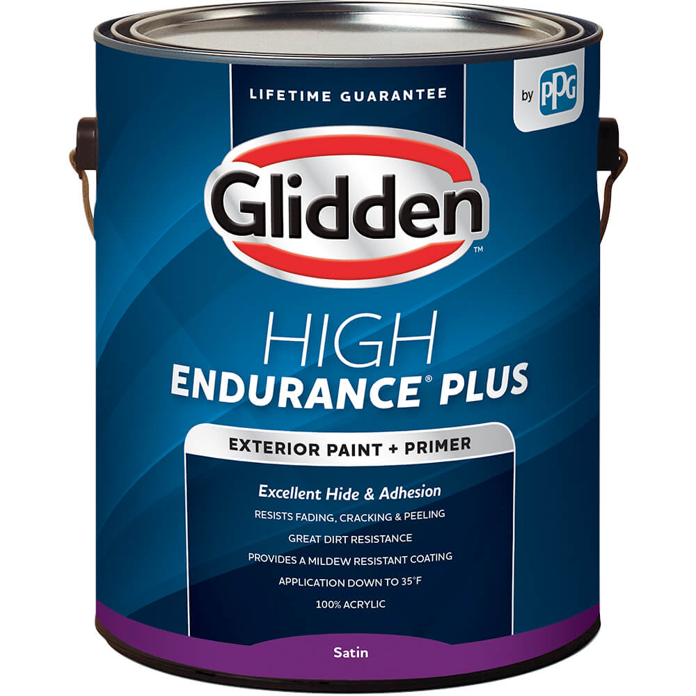 Glidden HEP Satin Exterior Paint + Primer  Medium Base  Gallon