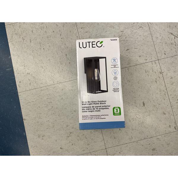 LUTEC 10-in No Glass Outdoor Wall Light, Matte Black Retail $40.00