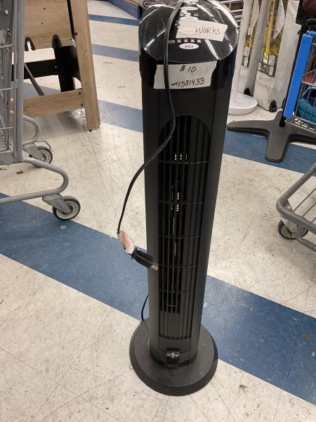 CLEARANCE-Tower Fan - Slim Design, Oscillating, Black Retail $10.00