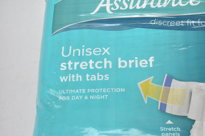 Assurance Large/XLarge Unisex Stretch Briefs with Tabs 34 Ct Retail $17.97