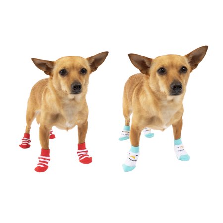 Holiday Time Pet Sock, Multi-Colored Stripe & Snowman, (XS)
