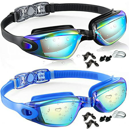 GPED Swim Goggles  2 Pack Anti-fog No Leaking Anti-UV Silicone Swimming Goggles for Teen Youth Adult Women Men Retail $12.59