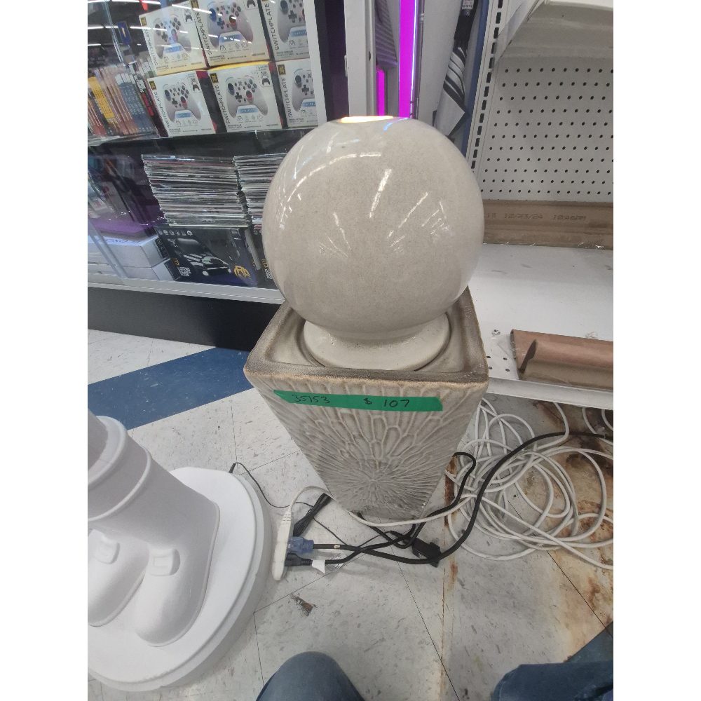 Unknown Brand Sphere Lamp, Textured Base, Beige