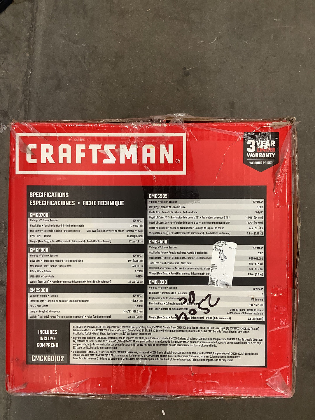 CM V20 6-TOOL COMBO KIT