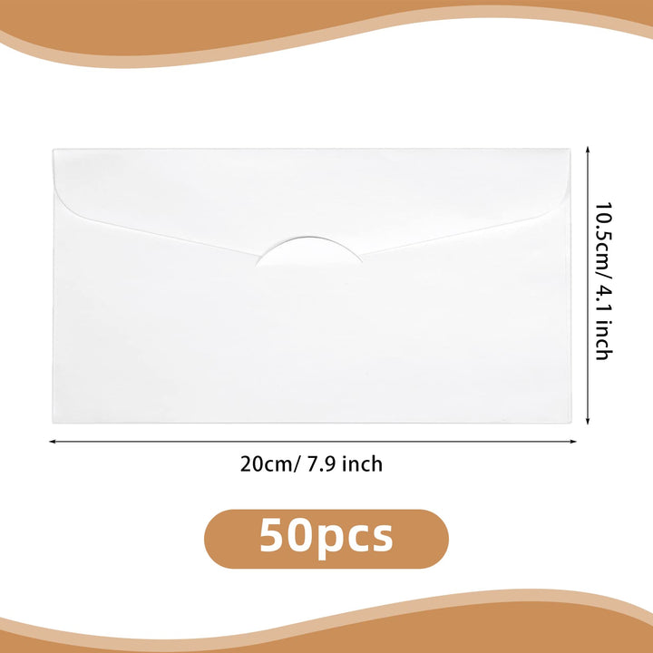 50 Sets Blank Gift Certificates with 50 Envelopes, 3.75 x 7.5 Inches Kraft Gift Certificate Cards, Paper Vouchers for Small Businesses, Holiday, Beauty Bars, Restaurants (Style 1)