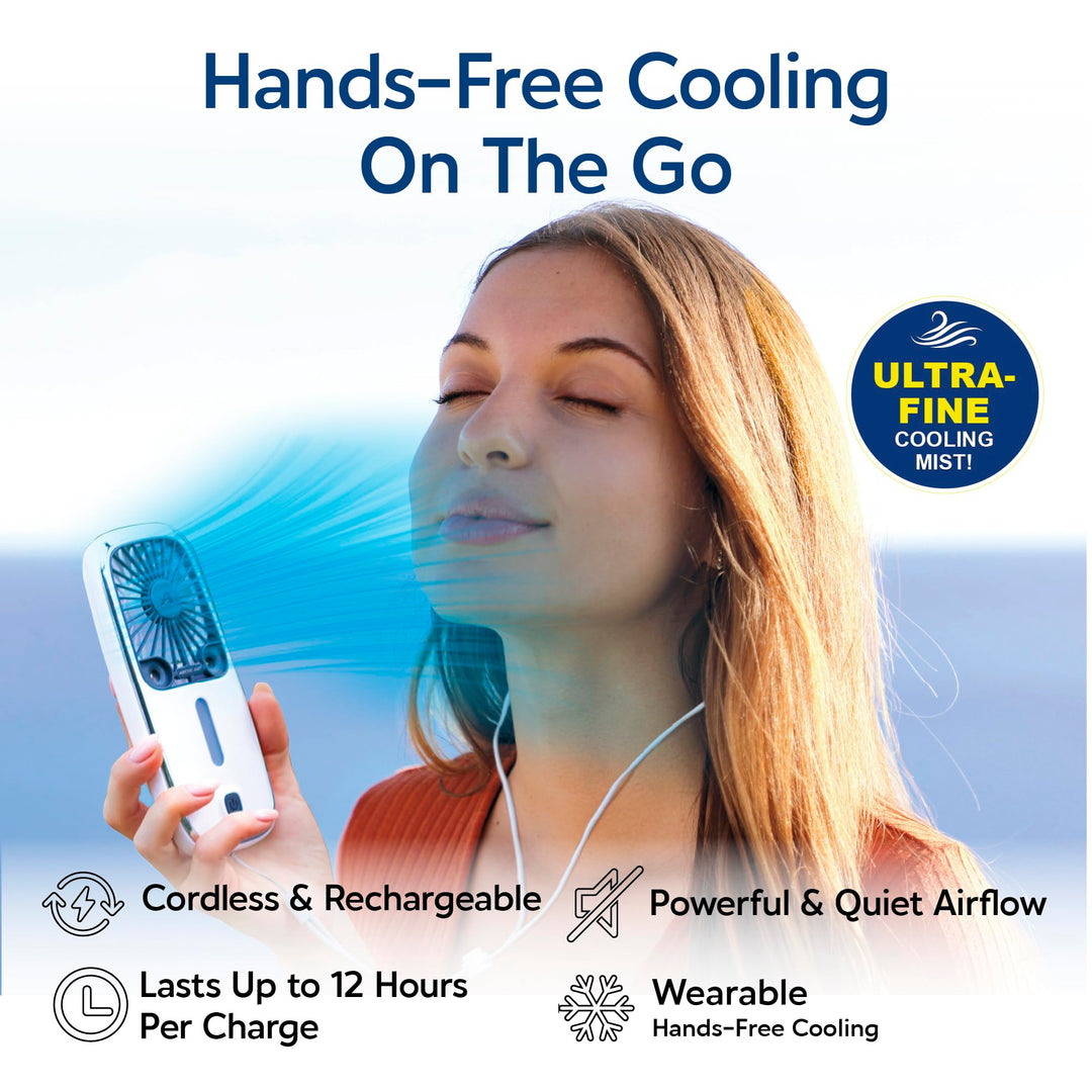 Arctic Air Pocket Small Portable Fan, Powerful, Personal Air Cooler with 3 Adjustable Speeds, 12-Hour Battery Life, Hand Fan for Indoor and Outdoor Use