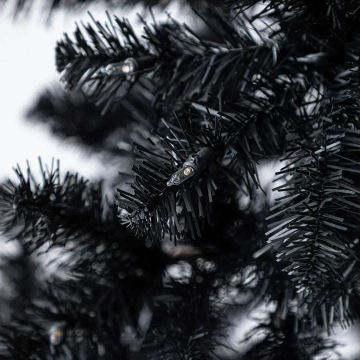 6.5ft Prelit Madison Pine Black Artificial Christmas Tree Warm White LED Lights Retail $15.00