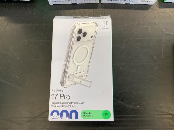 Onn 17 Pro - Rugged Kickstand Phone Case, MagSafe Compatible, 21' Drop Protection Retail $20.00