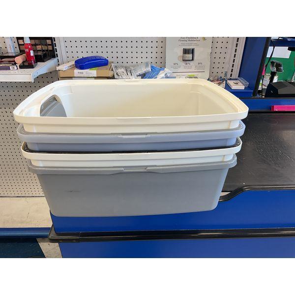 Storage Baskets, Stackable Design, Gray and White Retail $25.00