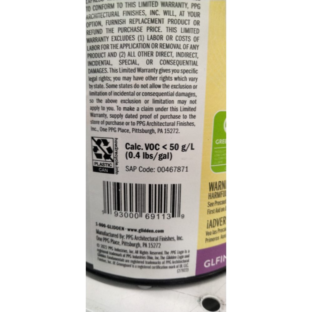 5 Gal. PPG1116-1 Just Perfect Eggshell Interior Latex Paint