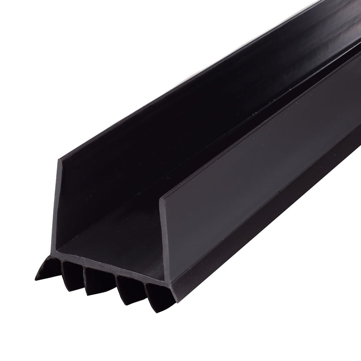 M-D Building Products 43339 Vinyl CinchÂ® U-Shape Slide-On Under Door Seal, Easy-to-Install, Energy-Saving, Weatherproof Seal for Doors, Effective Draft Blocker, Ideal for Home (36 Inch, Black)