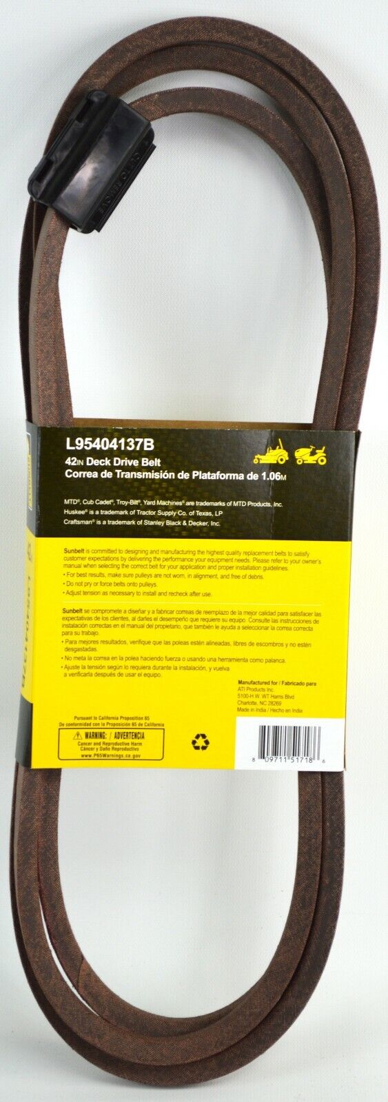 SUNBELT 42 in DECK DRIVE BELT OEM 95404137B 75404047 75404137 L95404137B NEW
