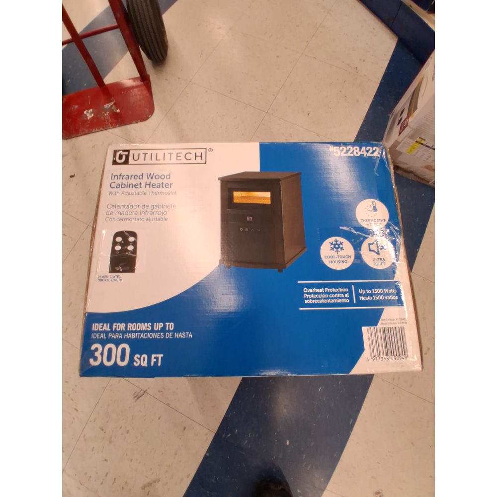 Utilitech Infrared Wood Cabinet Heater with Adjustable Thermometer Model:5228422