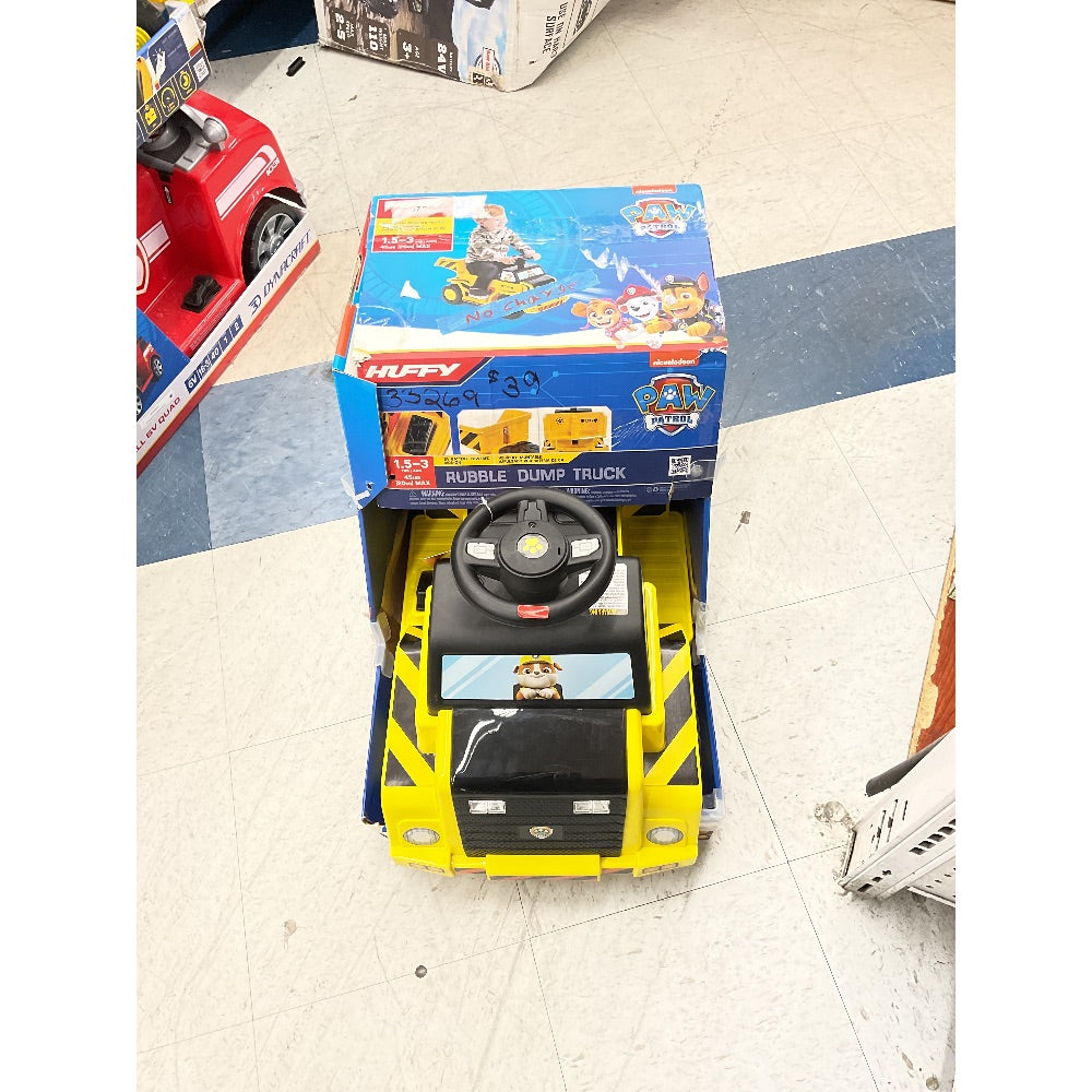 Huffy Paw Patrol Rubble Bubble Dump Truck Ride-On Toy, Yellow