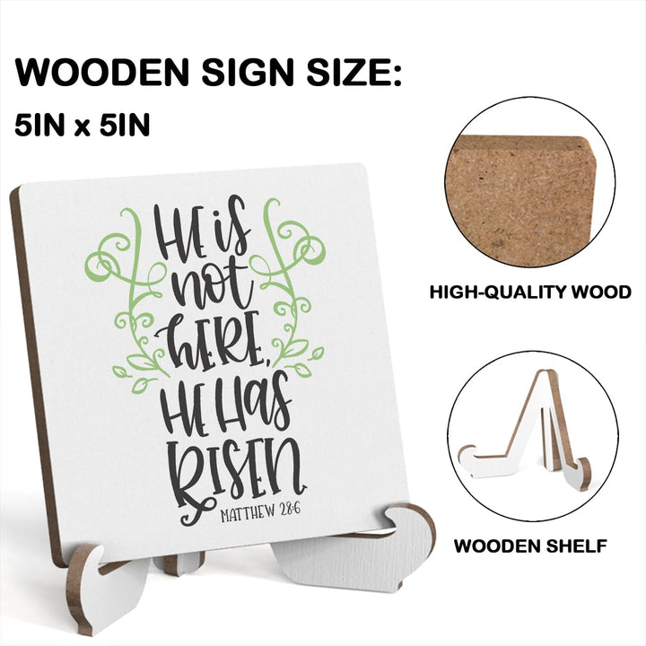 Bible Verse Table Desk Decor Inspirational Rustic Christian Wood Sign Plaque with Wooden Stand, Motivational Religious Positive Vintage Decor for Tabletop Desktop Shelf Shelves Countertop Classroom