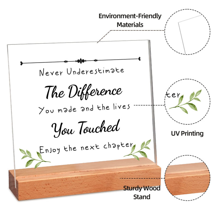 Retirement Gifts, Coworker Gifts for Women Men, New Job Going Away Farewell Leaving Gifts for Coworker Boss Friends - Desk Decorative Plaque for Office Home